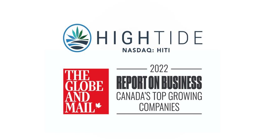 High Tide Ranks 21st Out of 448 In Globe and Mail’s Annual Ranking of Canada’s Top Growing Companies With 1970% Revenue Growth Over Three Years