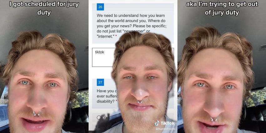  ‘If that doesn’t get me out of jury duty, I don’t know what will’: Man claims that he gets his news from TikTok on jury duty survey