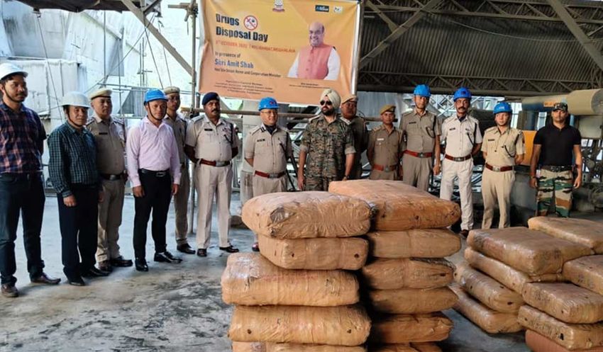  1477.76 kg of ganja destroyed by Meghalaya Police