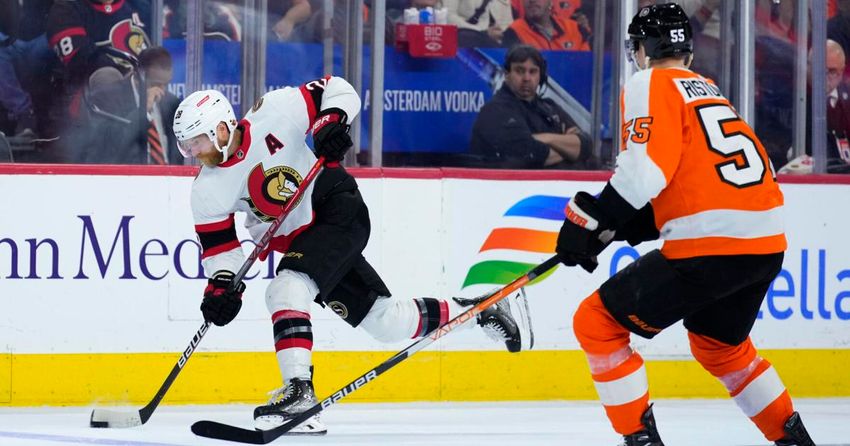  Giroux returns to Philly with 2 assists for Sens in 4-1 win