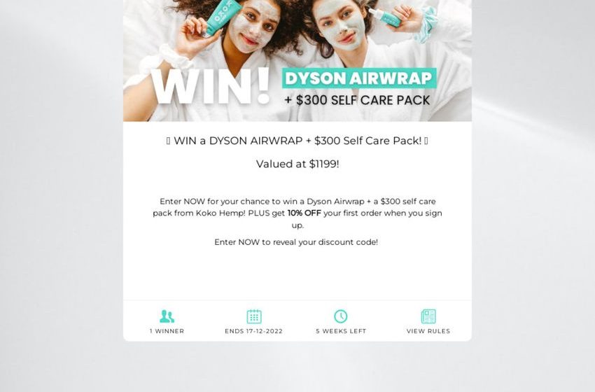  Win a Dyson Airwrap Worth $899 and a $300 Self Care Pack from Koko Hemp