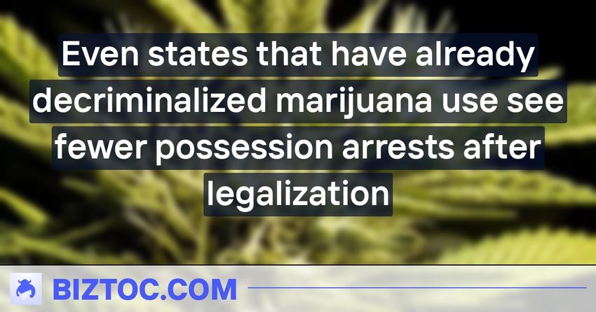  Even states that have already decriminalized marijuana use see fewer possession arrests after legalization