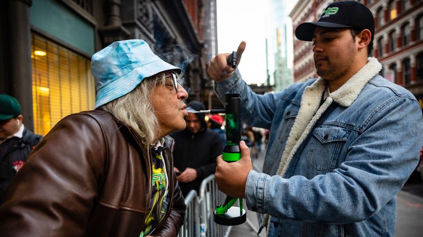  New Yorkers Flock to the City’s First Legal Weed Store