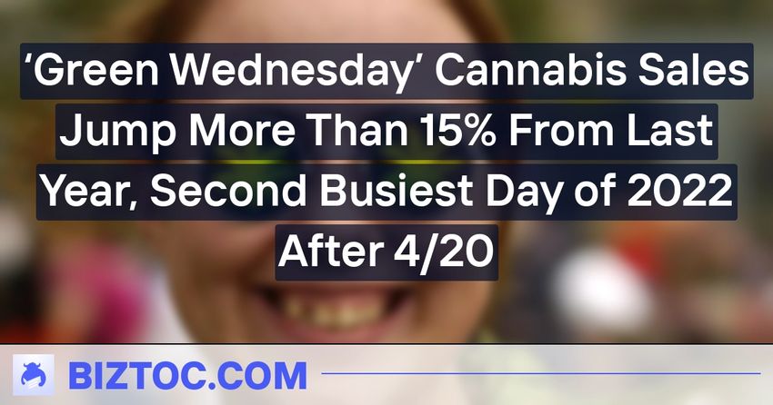  ‘Green Wednesday’ Cannabis Sales Jump More Than 15% From Last Year, Second Busiest Day of 2022 After 4/20