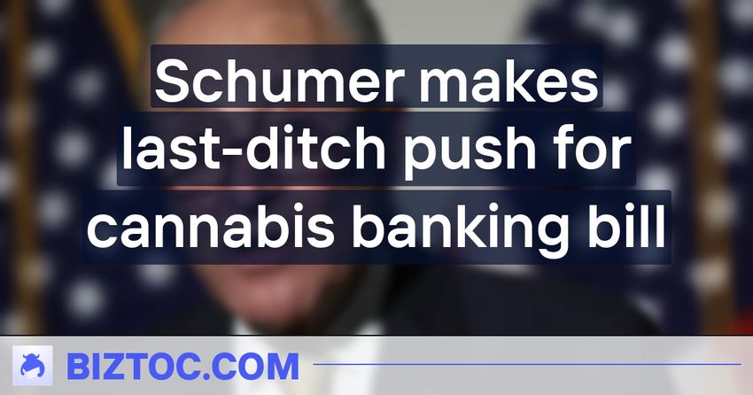  Schumer makes last-ditch push for cannabis banking bill