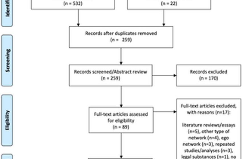  Sociometric network analysis in illicit drugs research: A scoping review