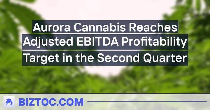  Aurora Cannabis Reaches Adjusted EBITDA Profitability Target in the Second Quarter