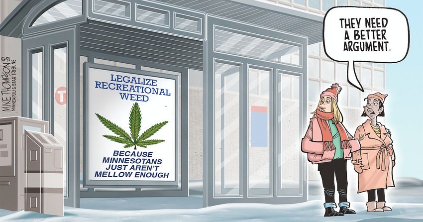  Mike Thompson cartoon: Arguments for marijuana