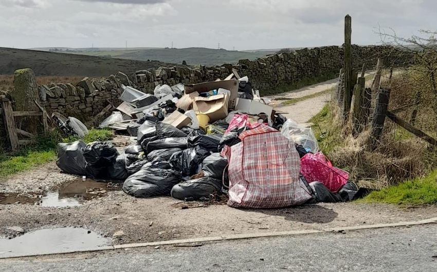  Piles of rubbish including ‘bags of cannabis grow’ blocks rural road