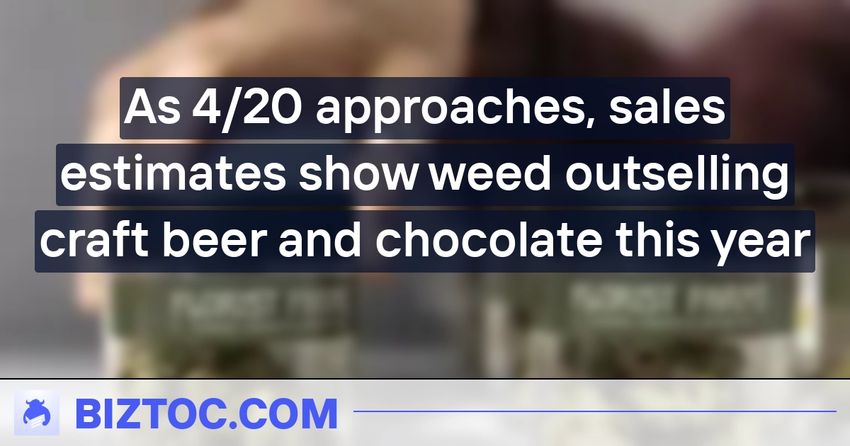  As 4/20 approaches, sales estimates show weed outselling craft beer and chocolate this year