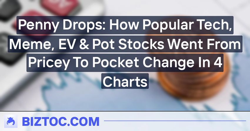  Penny Drops: How Popular Tech, Meme, EV & Pot Stocks Went From Pricey To Pocket Change In 4 Charts