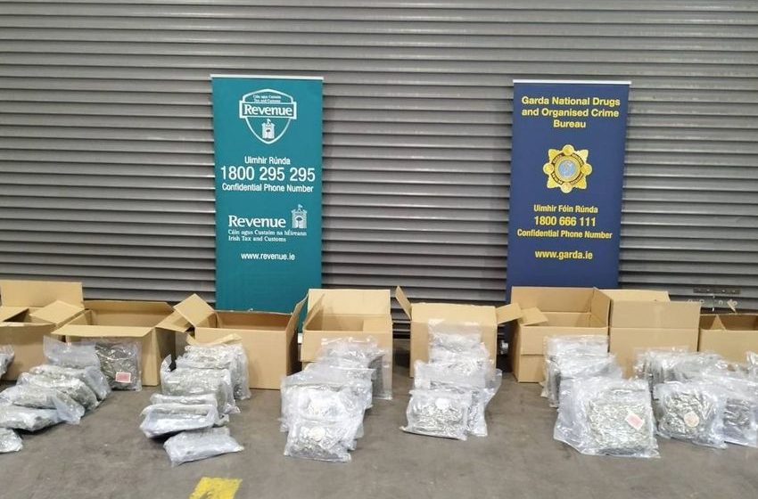  Revenue officers seize herbal cannabis worth over €1m and arrest man (40s) in Dublin