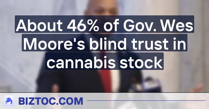  About 46% of Gov. Wes Moore’s blind trust in cannabis stock