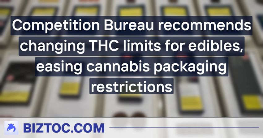  Competition Bureau recommends changing THC limits for edibles, easing cannabis packaging restrictions