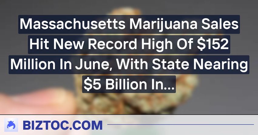  Massachusetts Marijuana Sales Hit New Record High Of $152 Million In June, With State Nearing $5 Billion In Recreational Purchases Since Market Launch