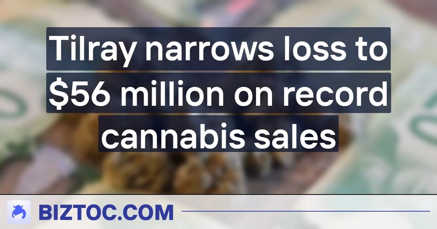 Tilray narrows loss to $56 million on record cannabis sales