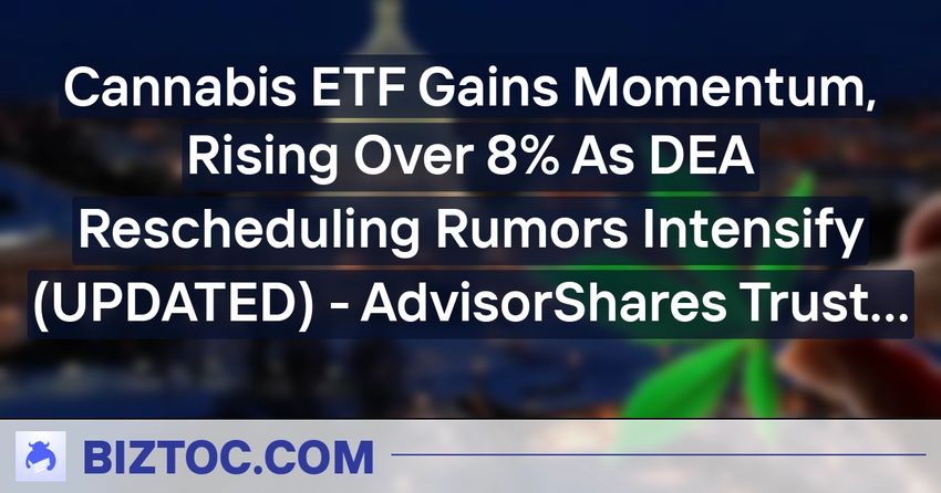  Cannabis ETF Gains Momentum, Rising Over 8% As DEA Rescheduling Rumors Intensify (UPDATED) – AdvisorShares Trust AdvisorShares Pure US Cannabis ETF (ARCA:MSOS)