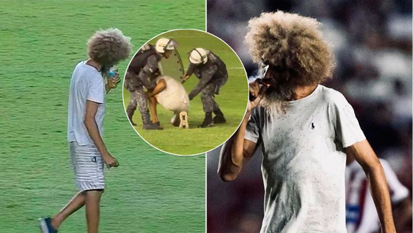  Fan invades the pitch smoking marijuana and sniffing glue in Brazil