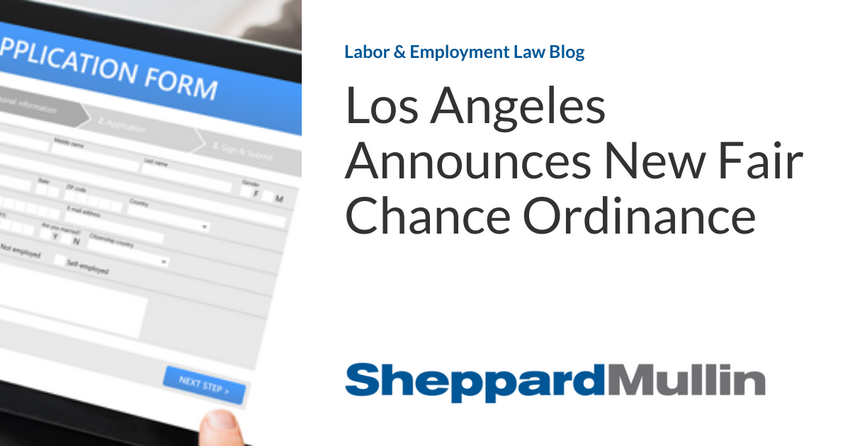  Los Angeles Announces New Fair Chance Ordinance