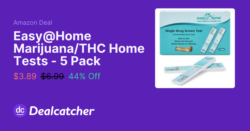  Amazon – Easy@Home Marijuana/THC Home Tests – 5 Pack $3.89