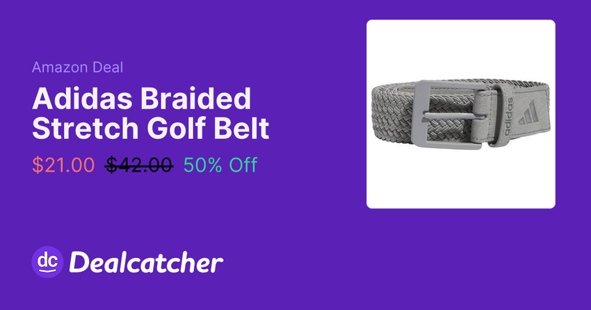  Amazon – Adidas Braided Stretch Golf Belt $21