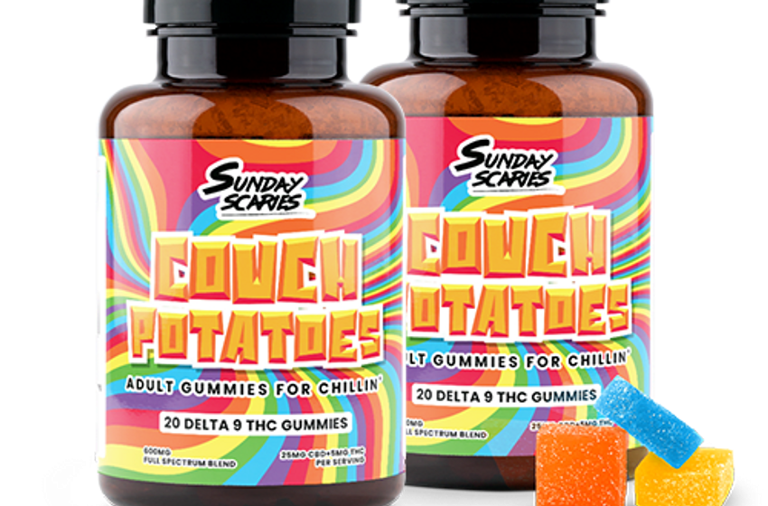  Sunday Scaries Couch Potatoes 5mg Delta-9 THC Gummies for $49 + free shipping