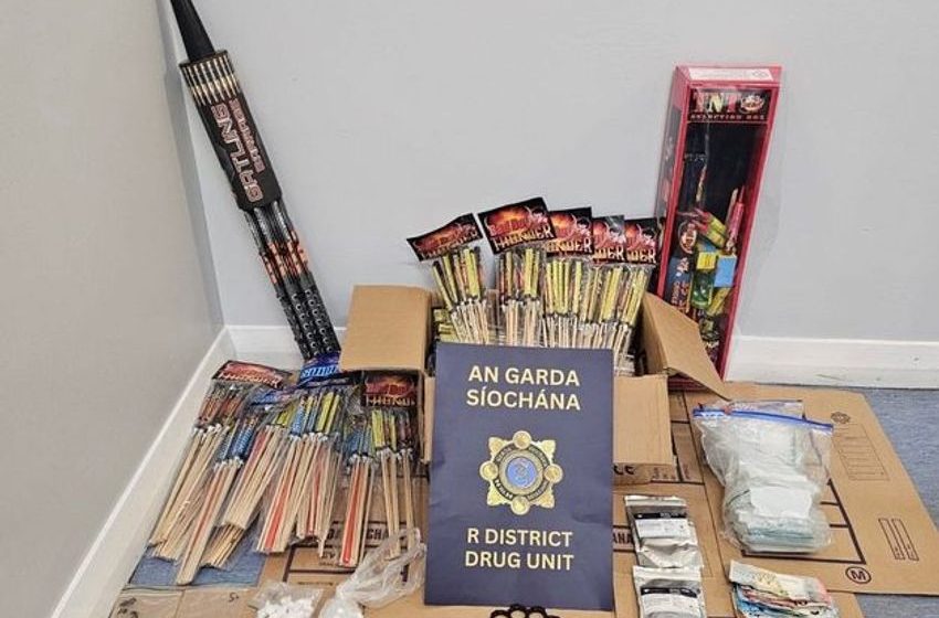  Gardaí arrest man (20s) following seizure of drugs, cash and fireworks in Dublin