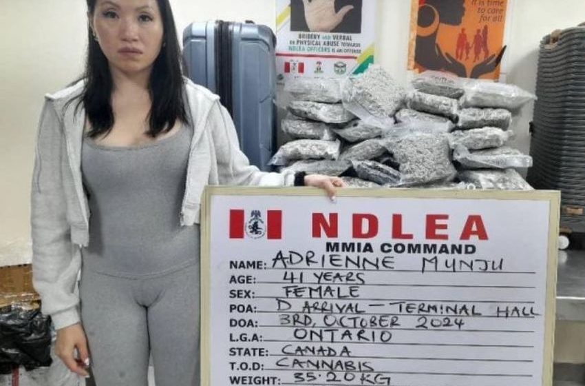  Canadian lady jailed 11 years for importing 35.20kg cannabis