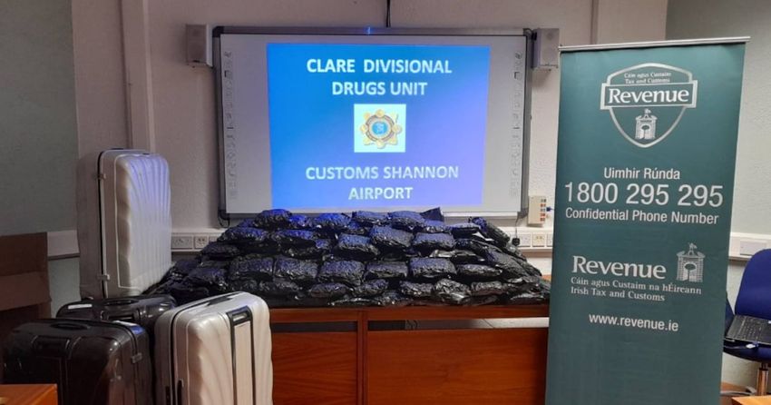  Almost €1.3 million worth of cannabis seized at Shannon Airport