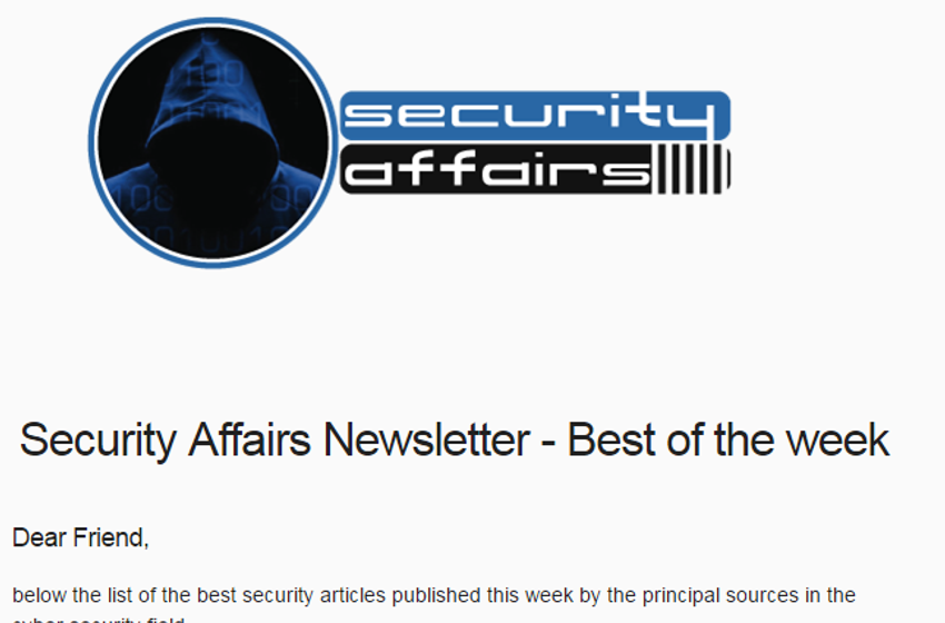  Security Affairs newsletter Round 506 by Pierluigi Paganini – INTERNATIONAL EDITION