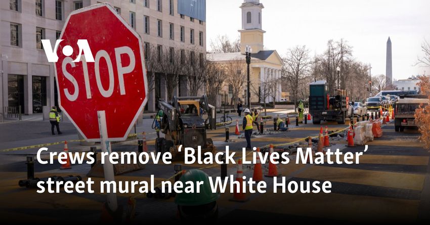  Crews remove ‘Black Lives Matter’ street mural near White House